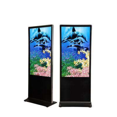 Totem Floor Stand Lcd Interactive Touch Screen จอแสดงผลป้ายดิจิตอล 55 75 นิ้ว